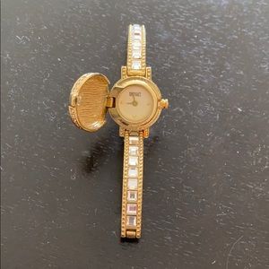 Badgely Mischka Gold and Rhinestone Watch